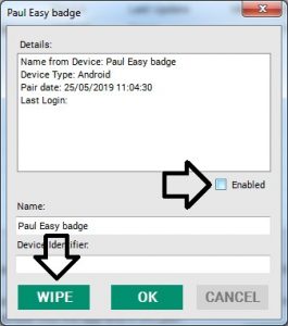 Disabling phone from EasyBadge 3