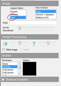 How to adjust the image aspect ratio on an ID card
