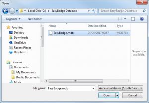 How to move an EasyBadge database to another location 2